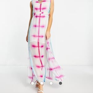 RAGA Beating Hearts Tie Dye Maxi Dress SZ M NWT